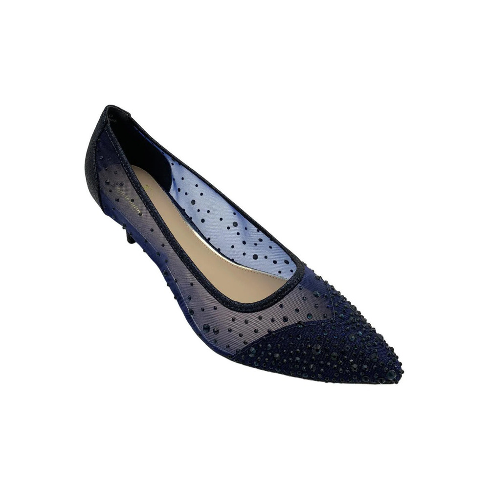 Lady Couture Women's Silk Heels Navy - Medium